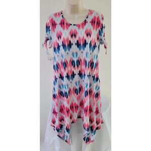 BOBBIE BROOKS Womans Tie Dye Colorful Dress 2 Side Hip Pockets--Sz M--New w/Tags